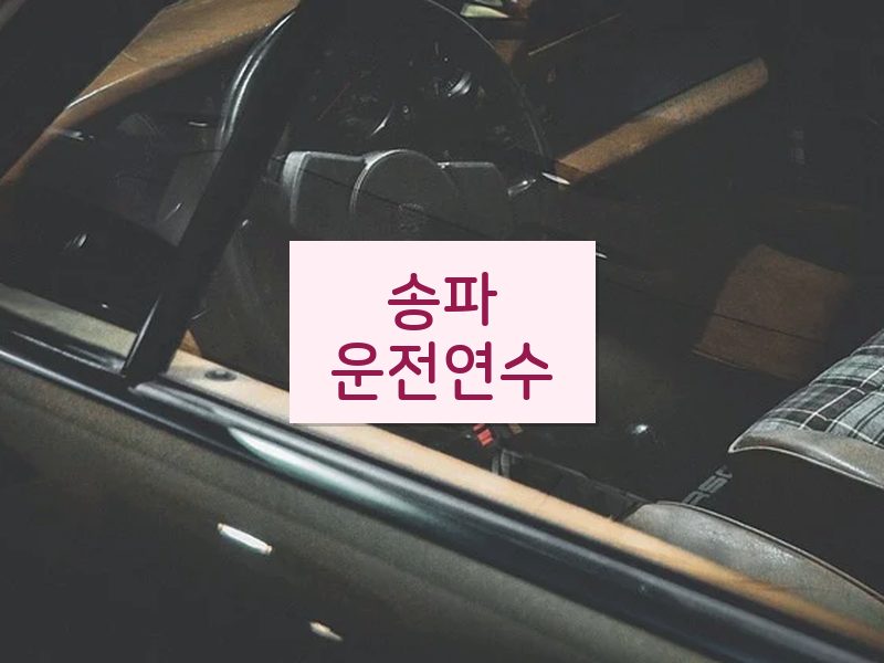 송파운전연수 후기