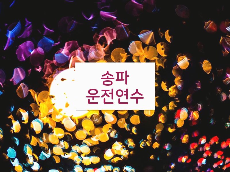 송파운전연수 후기