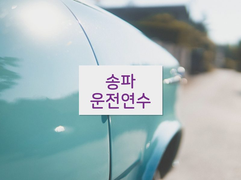 송파운전연수 후기