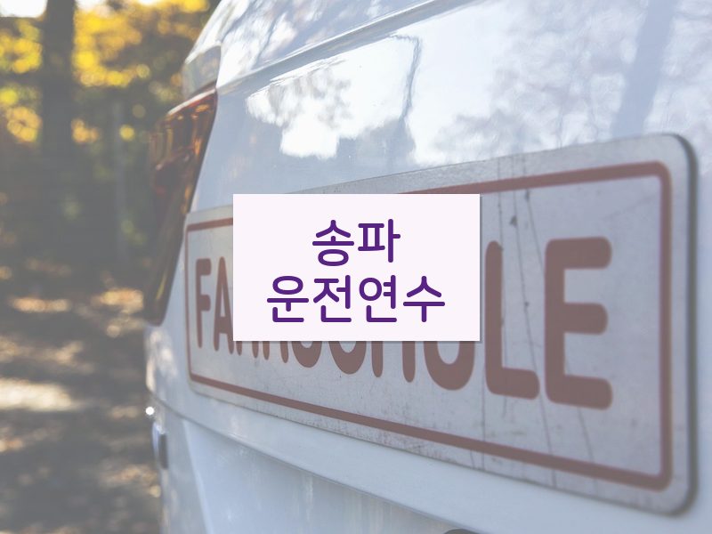 송파운전연수 후기