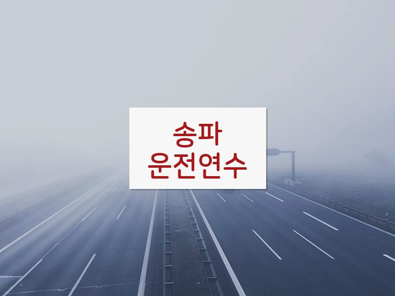 송파운전연수 후기