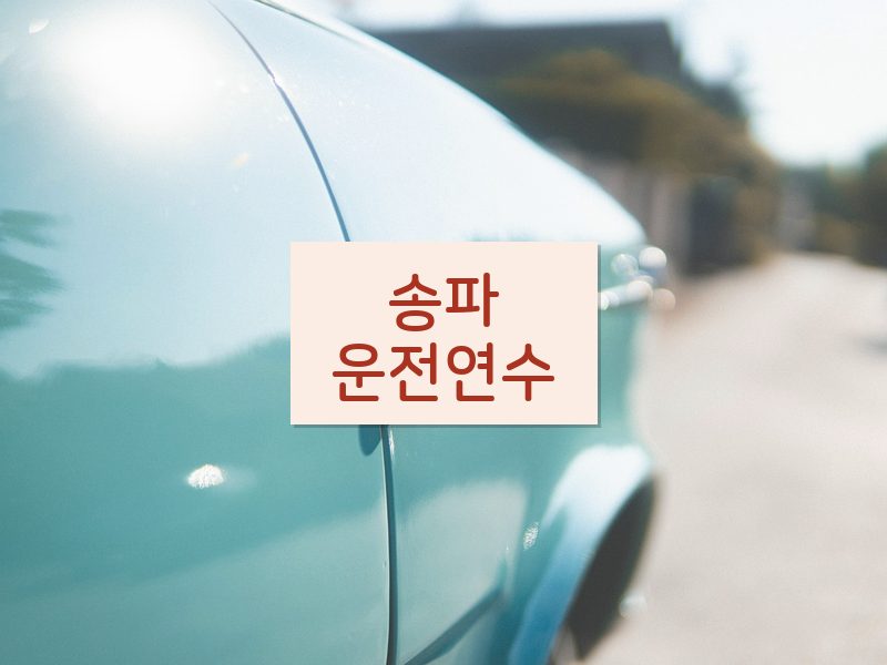 송파운전연수 후기