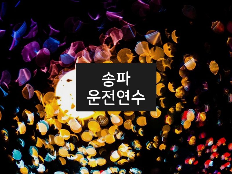 송파운전연수 후기