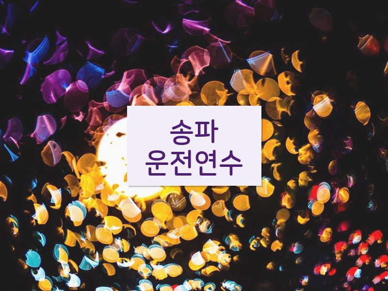 송파운전연수 후기