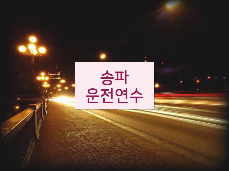 송파운전연수 후기