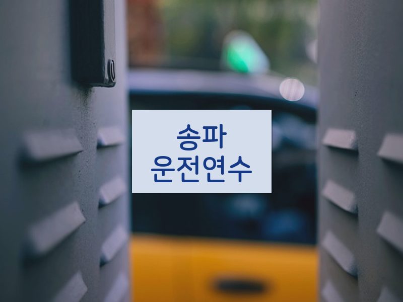 송파운전연수 후기
