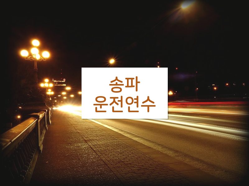 송파운전연수 후기