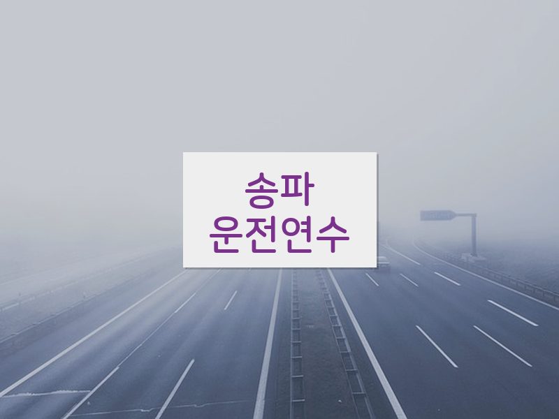 송파운전연수 후기