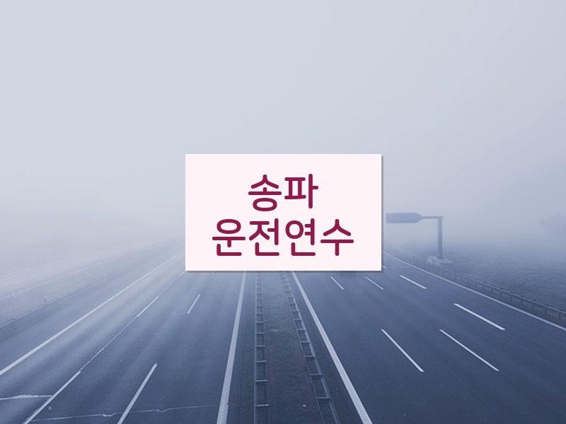 송파운전연수 후기