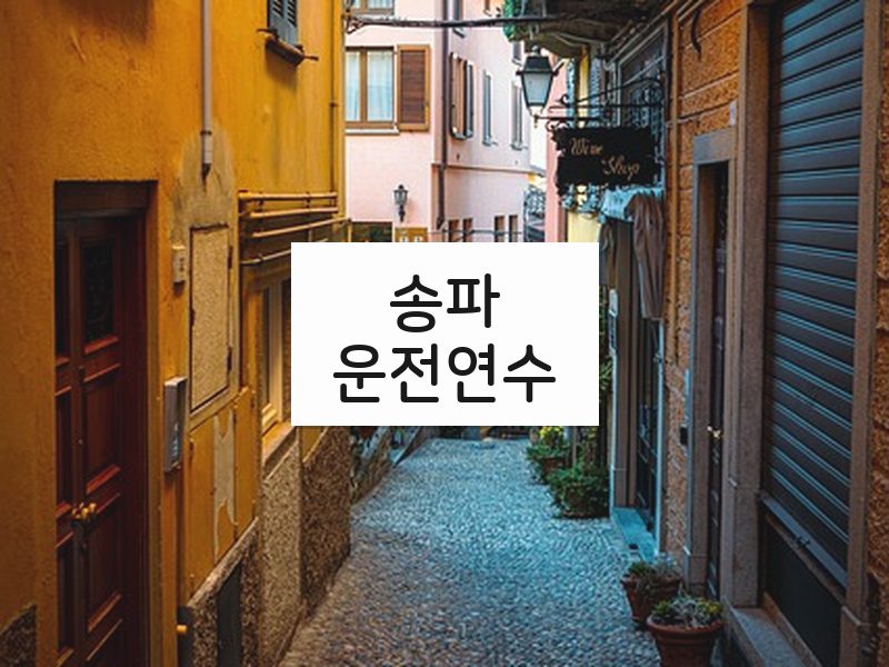 송파운전연수 후기