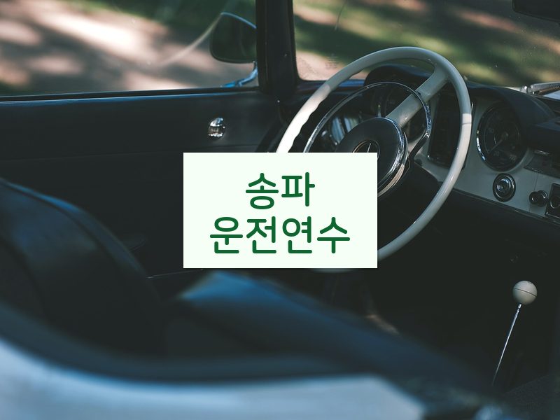 송파운전연수 후기