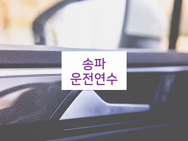 송파운전연수 후기