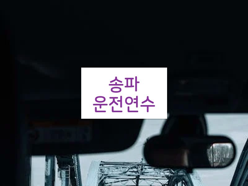 송파운전연수 후기