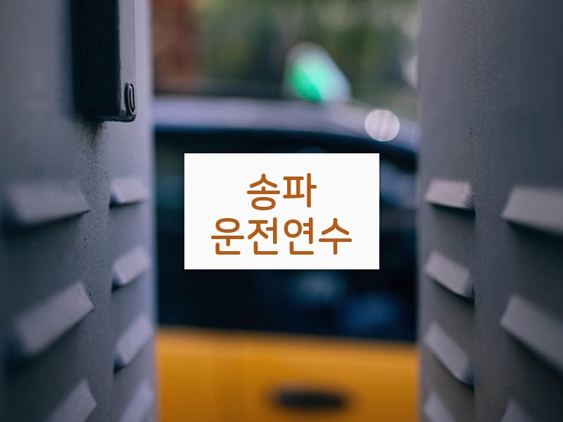 송파운전연수 후기