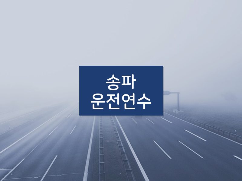 송파운전연수 후기