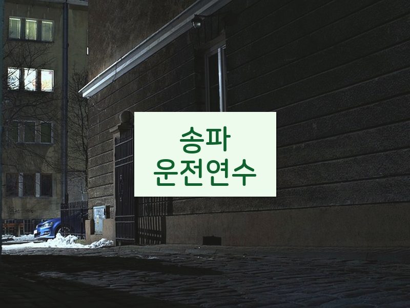 송파운전연수 후기