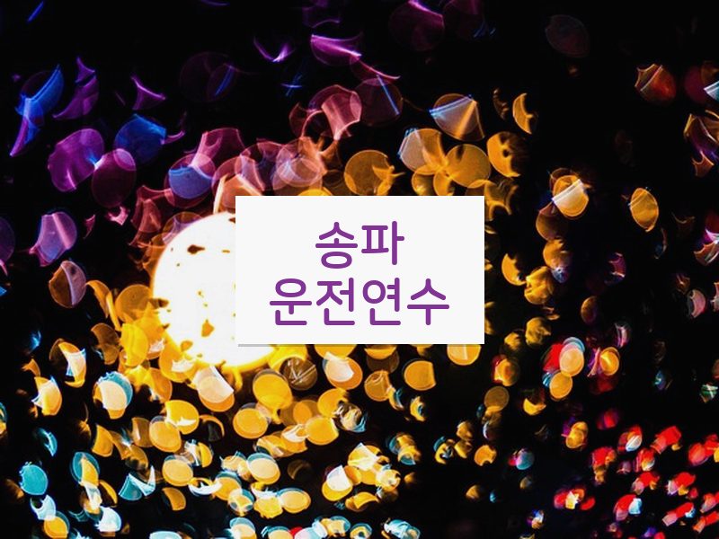 송파운전연수 후기