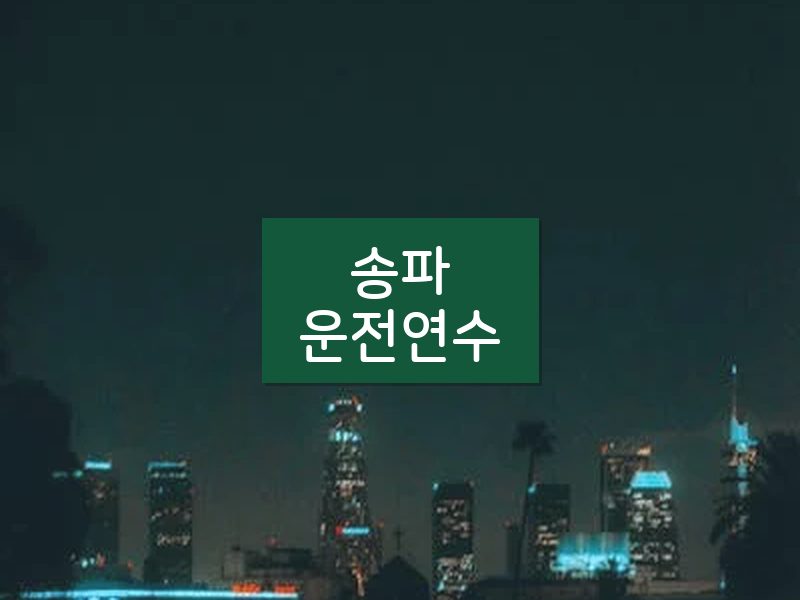 송파운전연수 후기