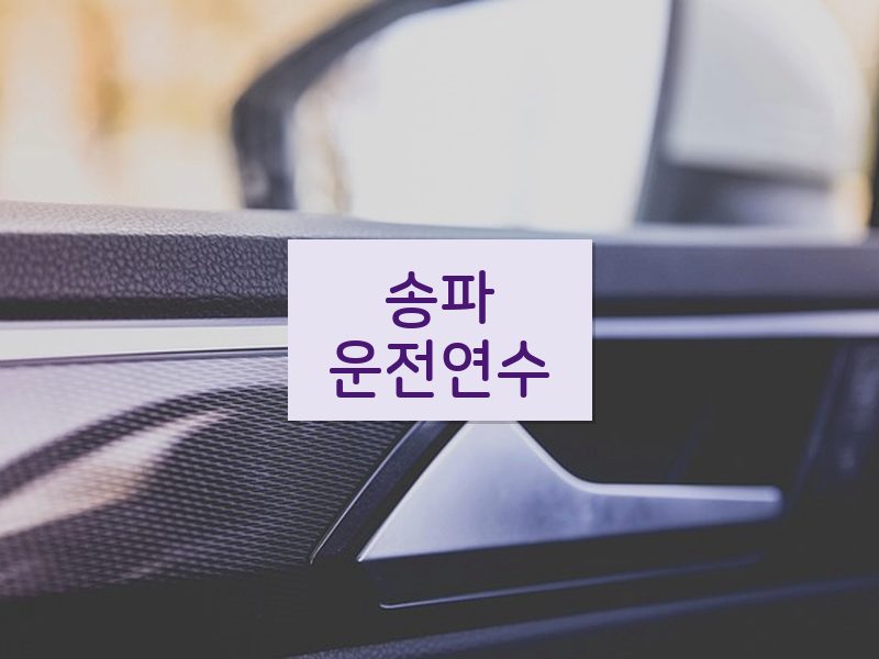 송파운전연수 후기