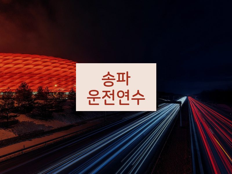 송파운전연수 후기